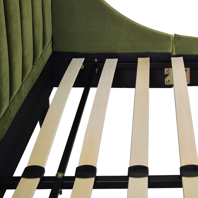 Aspen - Juego de cama de plataforma moderno con cabecero capitoné vertical