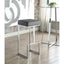 Upholstered Bar Stool With High-Shine Legs