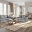 Loveseat With Skirt And Reversable Cushions And 2 Pillows - Light Gray
