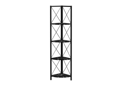 Bookshelf, Bookcase, Etagere, Corner, 4 Tier, Office, Marble Look Contemporary & Modern