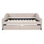 Upholstered Daybed With Two Drawers, Wood Slat Support