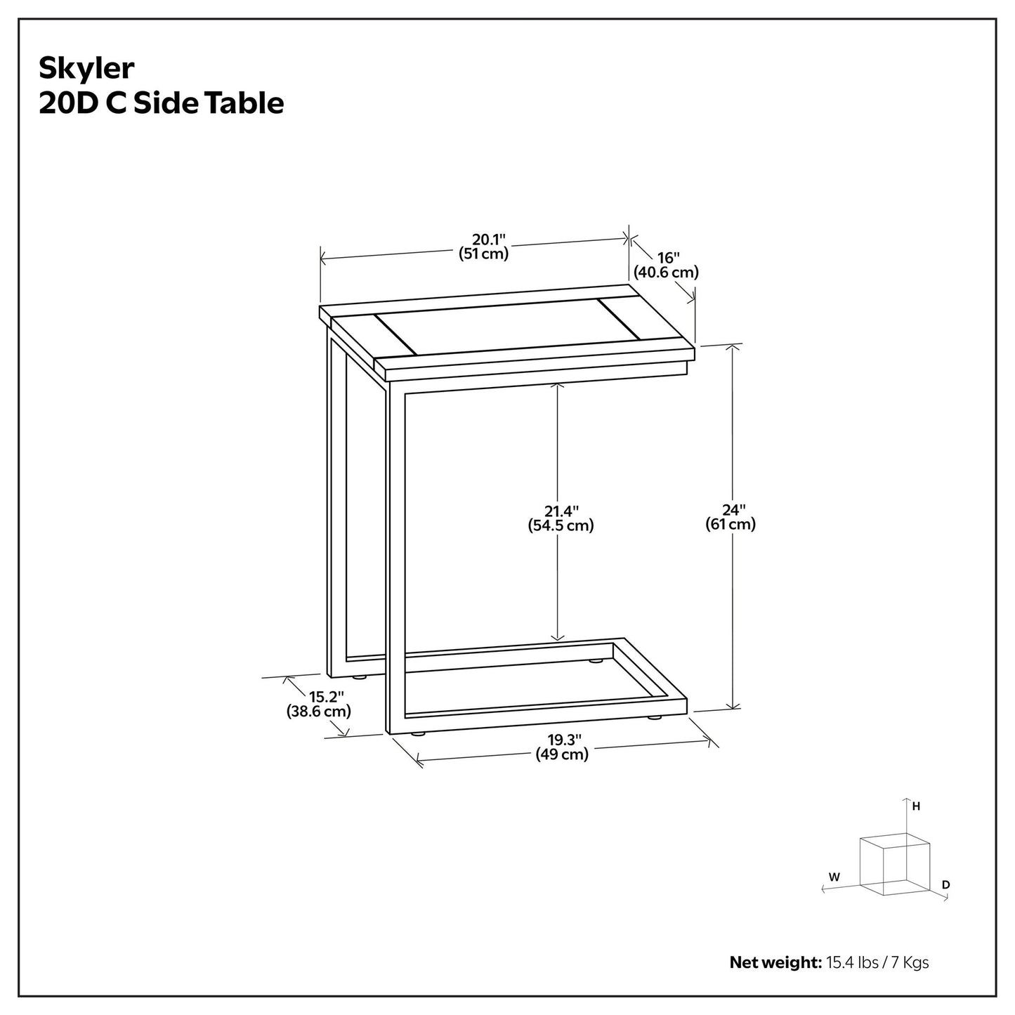 Skyler - C-Side Table - Walnut Brown