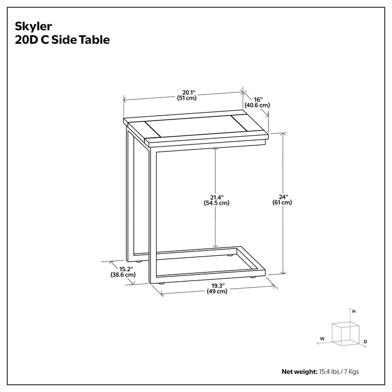 Skyler - C-Side Table - Walnut Brown