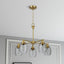 5 Lights Linear Arms With Chain Chandelier - Clear / Gold