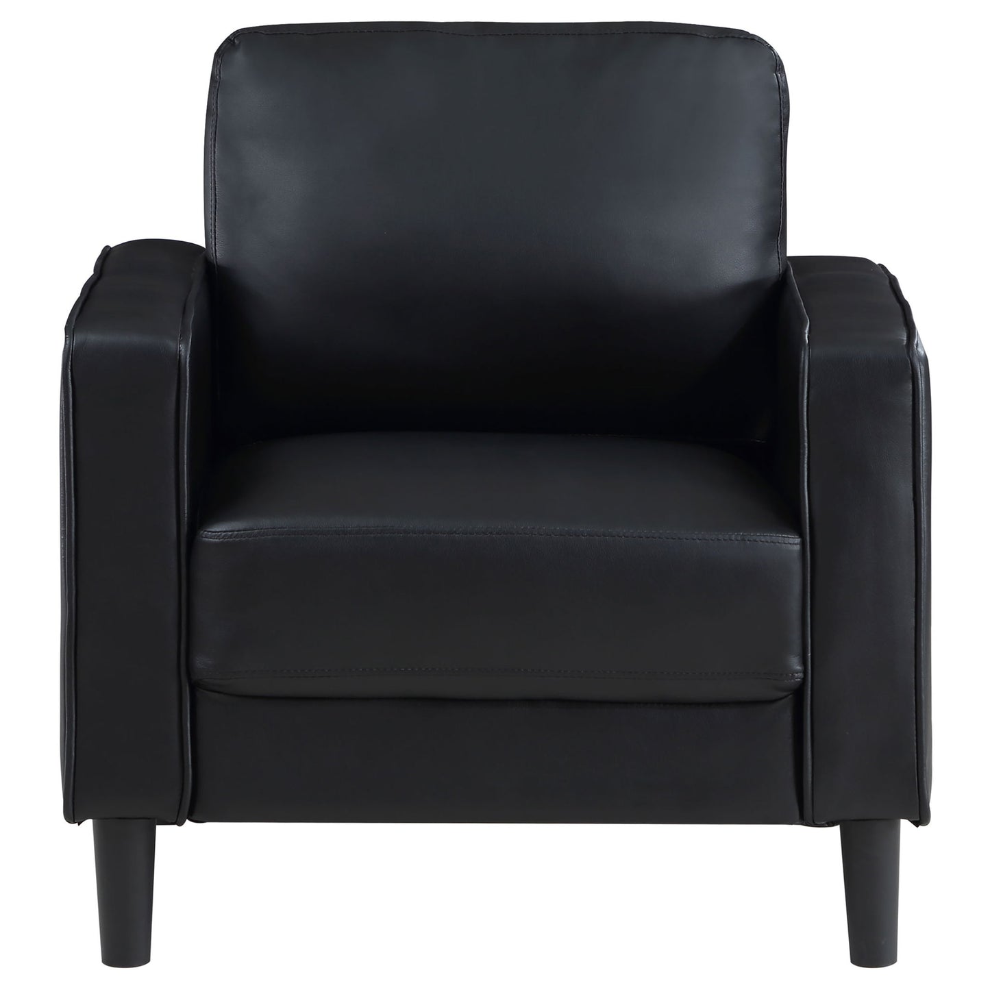 Weld 3 Piece Upholstered Track Arm Sofa Set - Black