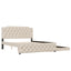 Upholstered Platform Bed With Trundle And 2 Sets Of USB Ports On Each Side, Fabric