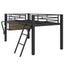 Gaming - Twin Loft Bed With Desk And LED - Black