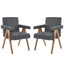 Contemporary Poppy Fabric Dining Armchair With Rubberwood Legs