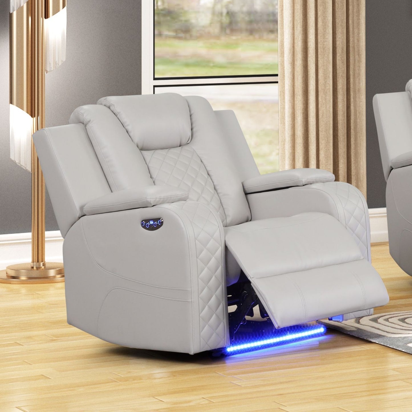Benz - LED & Power Recliner With Adjustable Headrests And Ambient LED Lighting