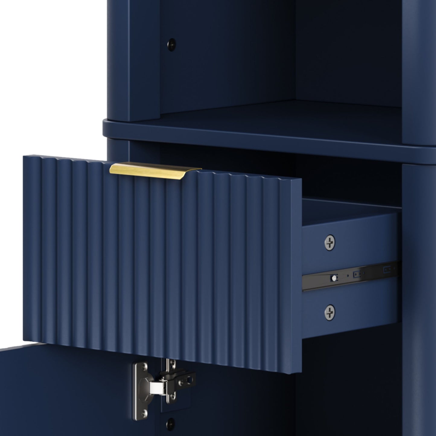 Tall Bathroom Storage Cabinet With Adjustable Shelves And 1 Drawer & Door