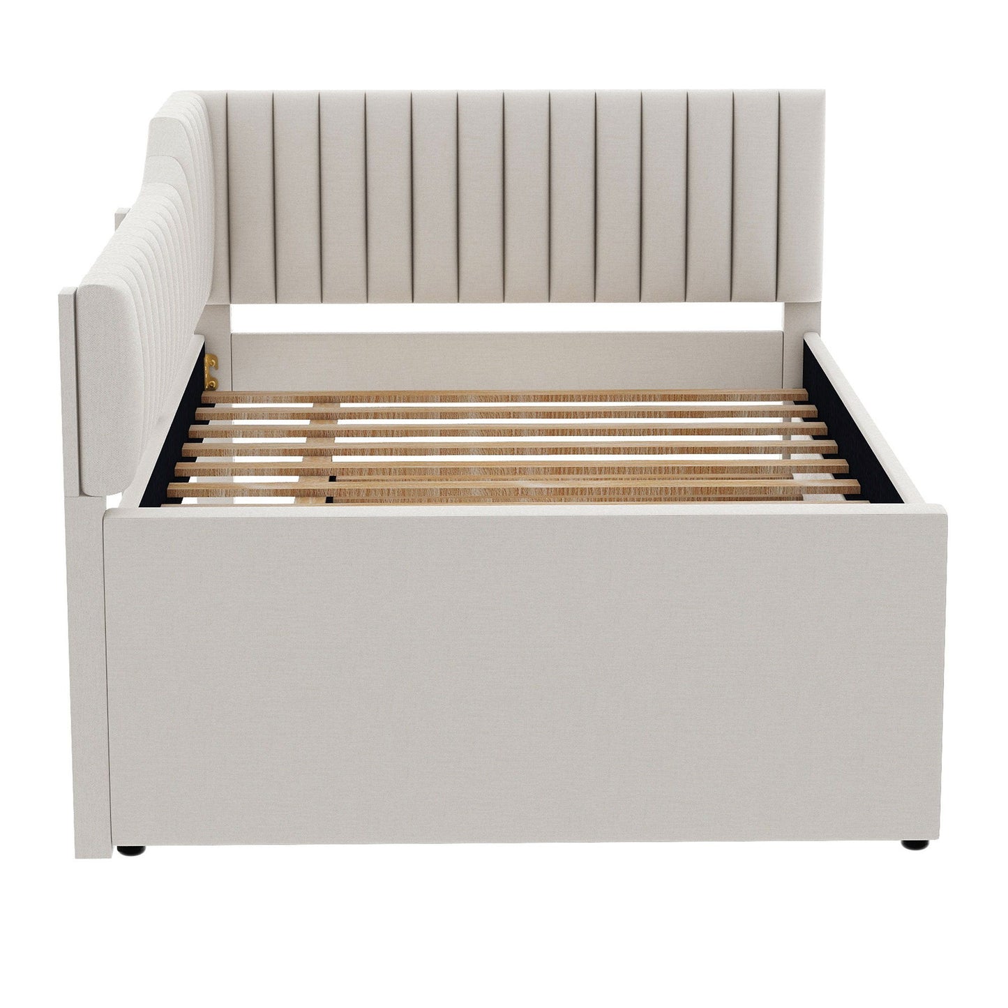 Upholstered Daybed With Trundle And 3 Drawers
