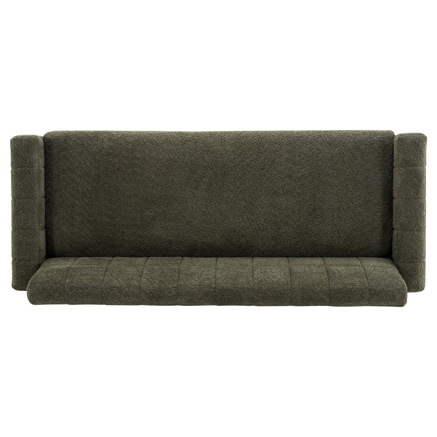 Modern Loveseat Sofa, 2 Seater With Square Arms For Living Room