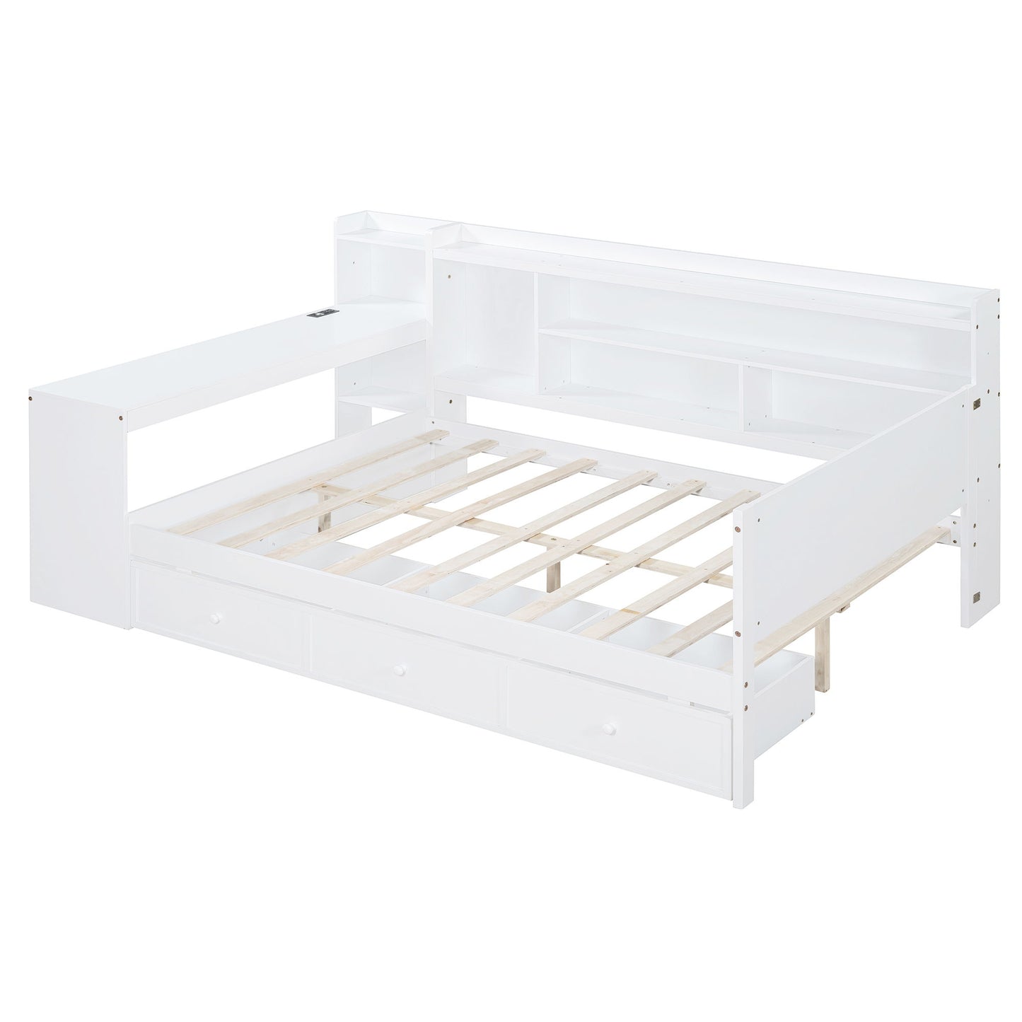 Daybed With 3 Drawers USB Ports And Desk