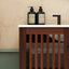 30" Vintage Bathroom Vanity With Ceramic Sink, Modern Bathroom Vanity Cabinet With 2 Soft Close Doors, Equpiied With 4 Sturdy Iron Legs - Antique Dark Brown