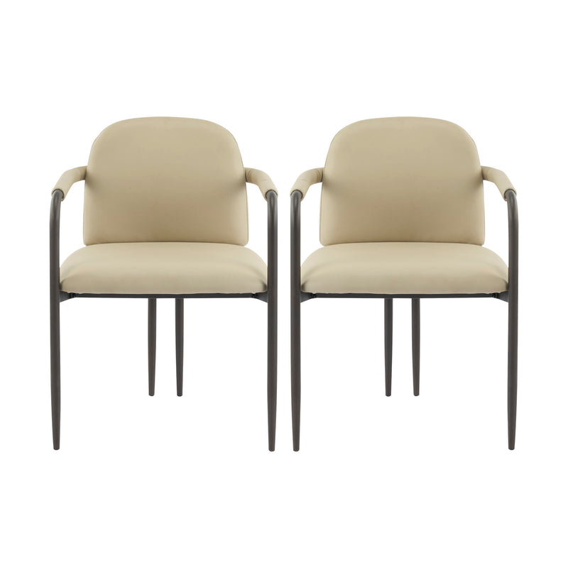Sillas de comedor modernas (juego de 2) con estructura de hierro - Espresso / Caqui