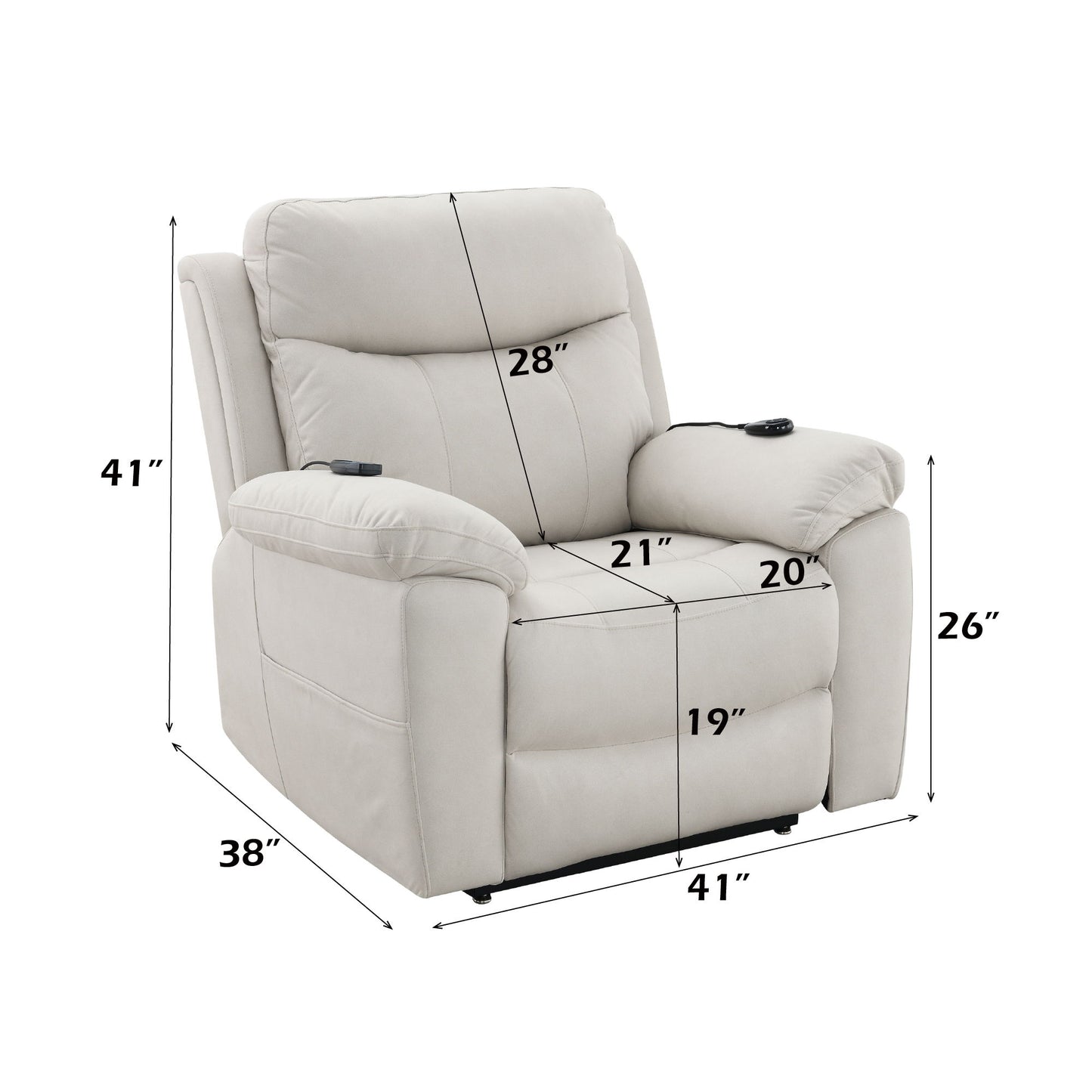 Chriki - Power Motion Recliner & Lift Heating Massage Chair - Beige