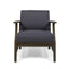 Enchanting Outdoor Club Chair With Slat Panel Design And Water Resistant Cushion - Dark Gray