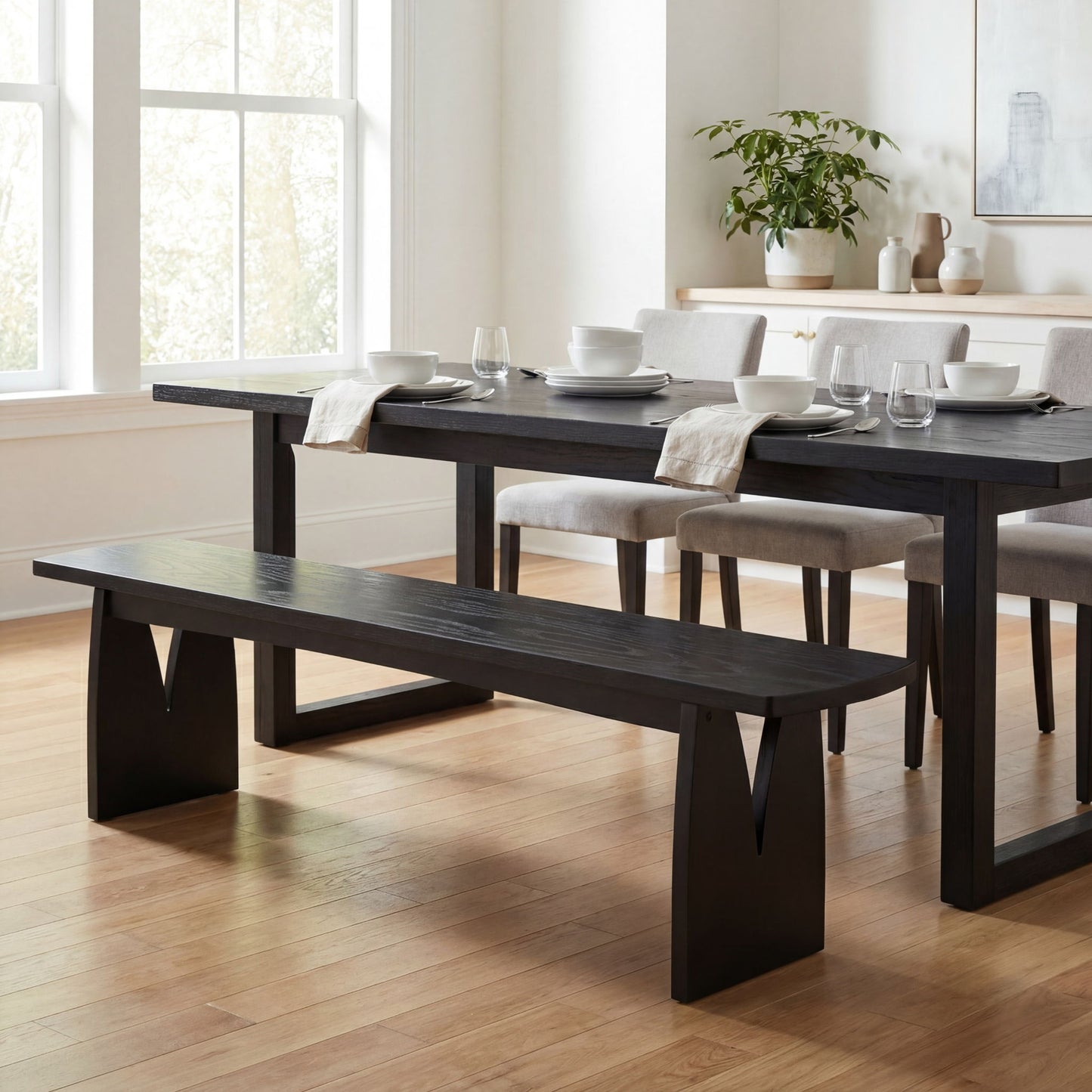 Dining Bench For Kitchen - Black