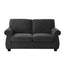 Soft Loveseat, Upholstered 2 Seater Couch, Loose Back Cushions And Turned Legs