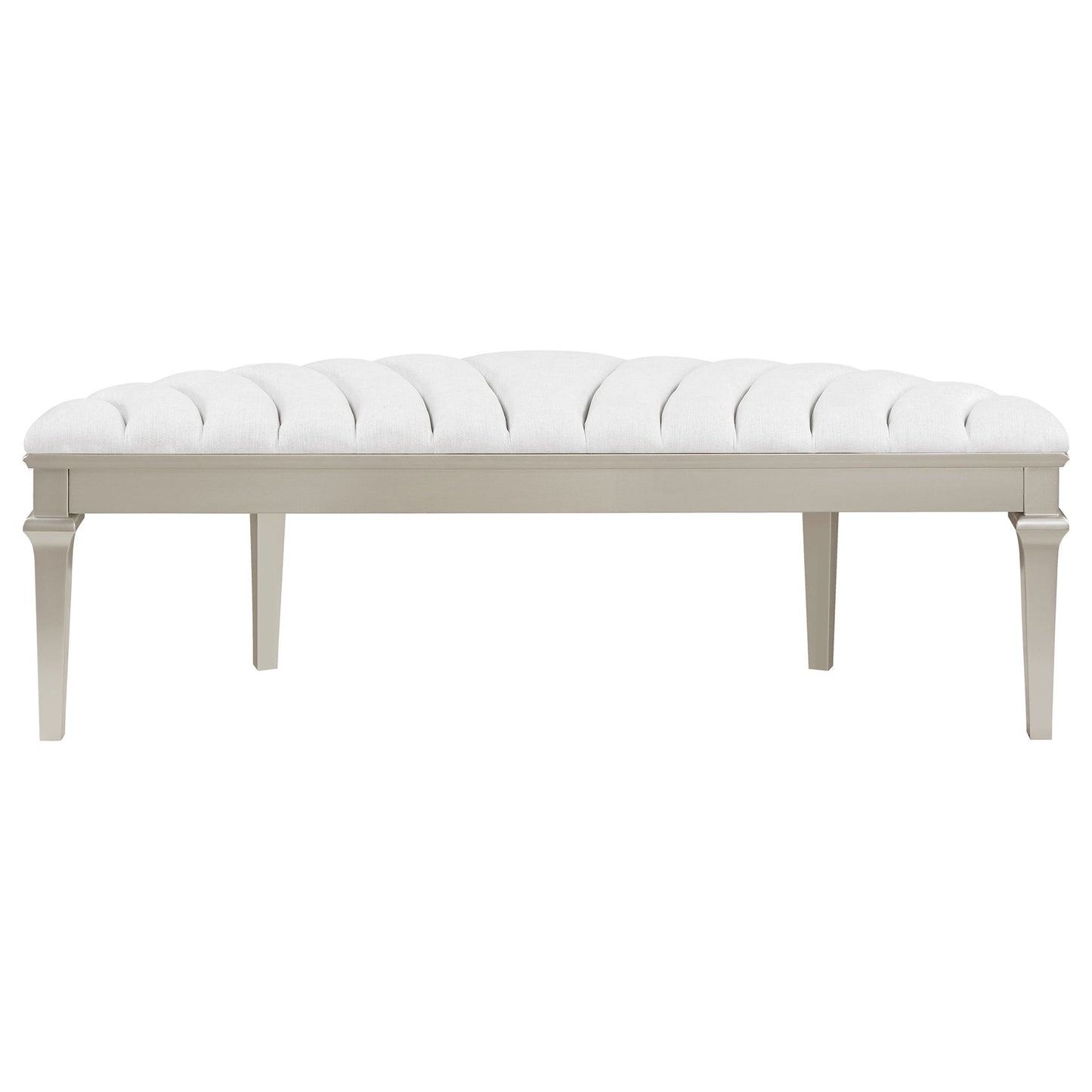 Colwood - Upholstered Curved With Channel Tufting And Slender Tapered Legs - Silver Gray