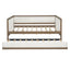 Full Size Daybed With Trundle And Nailhead Decoration - Wood
