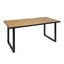 Outdoor Dining Table With U Shape Legs And Slat Top Table - Teak