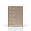 Queen Canopy Bedroom Set With A 2 Drawer Nightstand A Dresser With Poster Mirror And A Door Chest - Sand