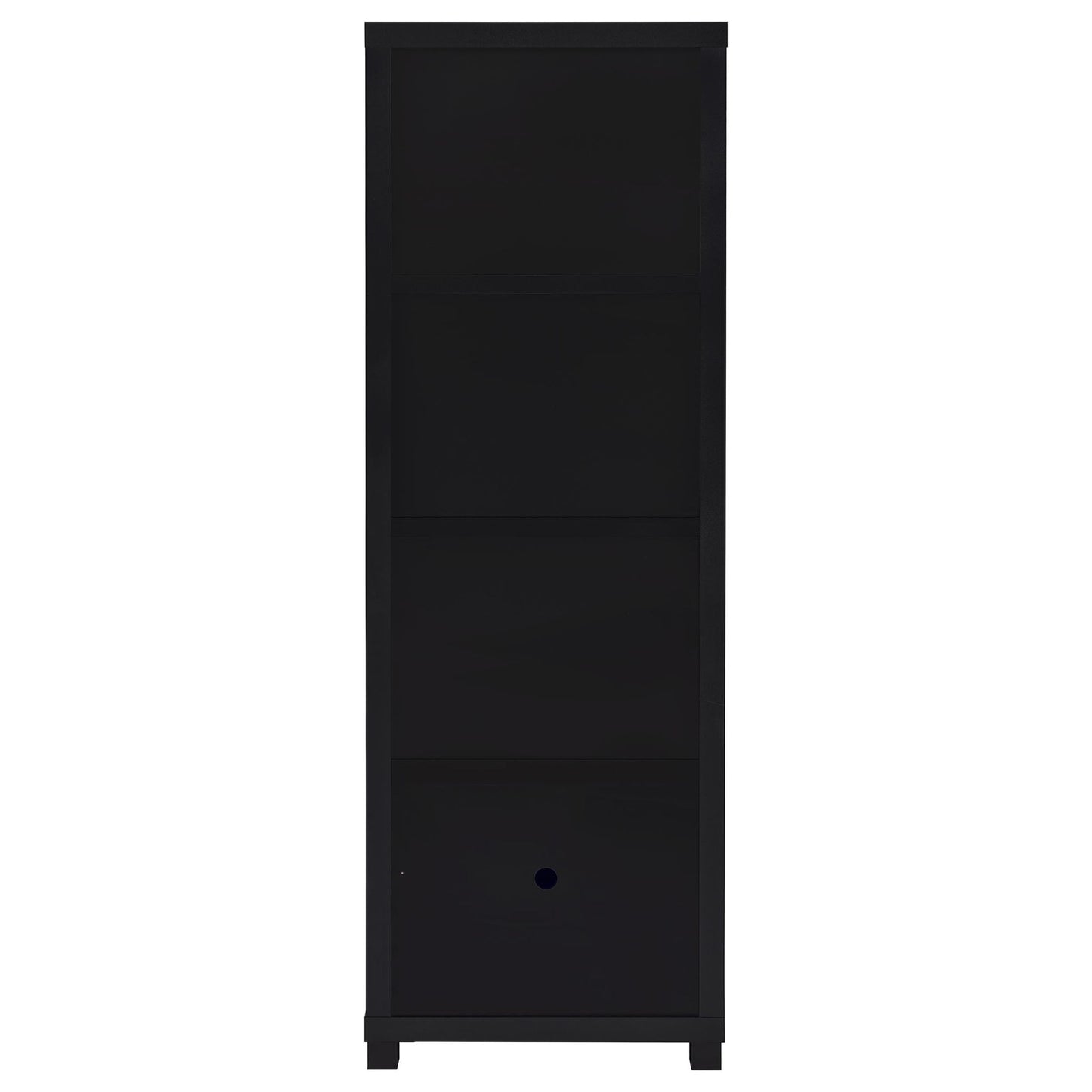 Sandl - 3 Shelf Media Tower With Cabinet Storage Solution - Black