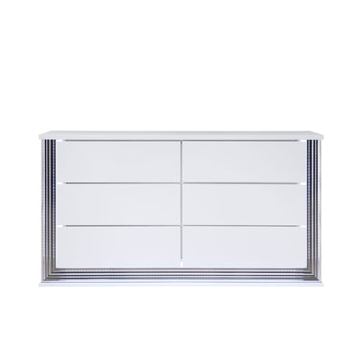 Moon - Smooth Dresser With LED - White