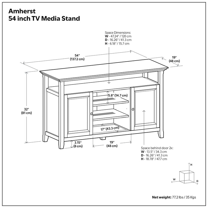 Amherst - TV Media Stand - Medium Saddle Brown