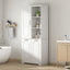 Freestanding Tall Storage Cabinet With 2 Tilt Out Hampers
