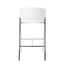 Modern Bar Stools With Low Back And Arms And Durable Metal Frame (Set of 2) - Ivory