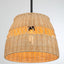 Essence - Single Lights Pendant With Shade - Black / Rattan