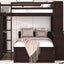 Loft Bed With A Twin Size Standalone Bed, Shelves, Desk, And Wardrobe