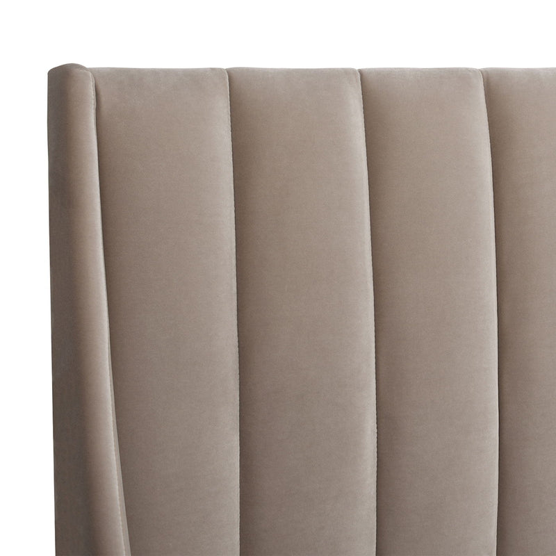 Aspen - King Vertical Tufted Headboard Platform Bed Set - Mink