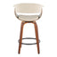 Vintage Mod - Mid Century Modern Fixed Height Counter Stool & Swivel With Round Footrest (Set of 2)