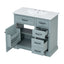 Bathroom Vanity With Sink, 2 Tip Out Drawers, Soft Close Hinges - Gray