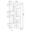 6 Tier Rectangular Bookcase With Accents - Brown