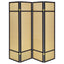 Sensei - 4 Panel Bamboo Room Divider Folding Screen - Natural