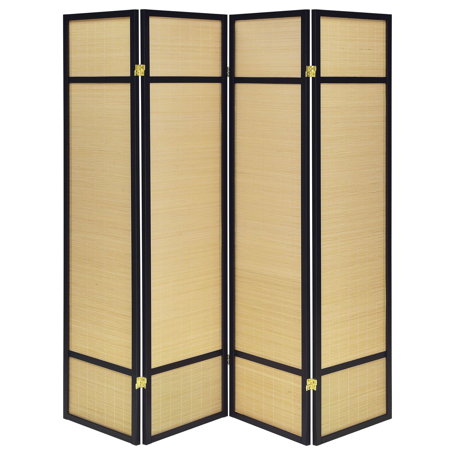 Sensei - 4 Panel Bamboo Room Divider Folding Screen - Natural