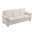 Soft Sofa, Upholstered 3 Seater Couch With High Density Foam, Loose Back Cushions And Turned Legs