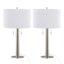 Master - 29" Contemporary Table Lamp (Set of 2) - Polished Nickel / White