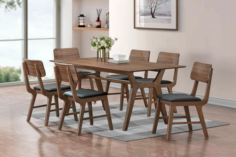 Thea - Wood Back Side Chair With Black Seat (Set of 2) - Walnut