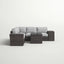 Modern Patio Rattan Sectional Set With Cushions