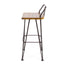 Dione Outdoor Industrial Acacia Wood Bar Set With Metal Frame And Slat Paneling - Brown