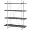 Herringbone - Bookcase With Full Length Shelf - Gray