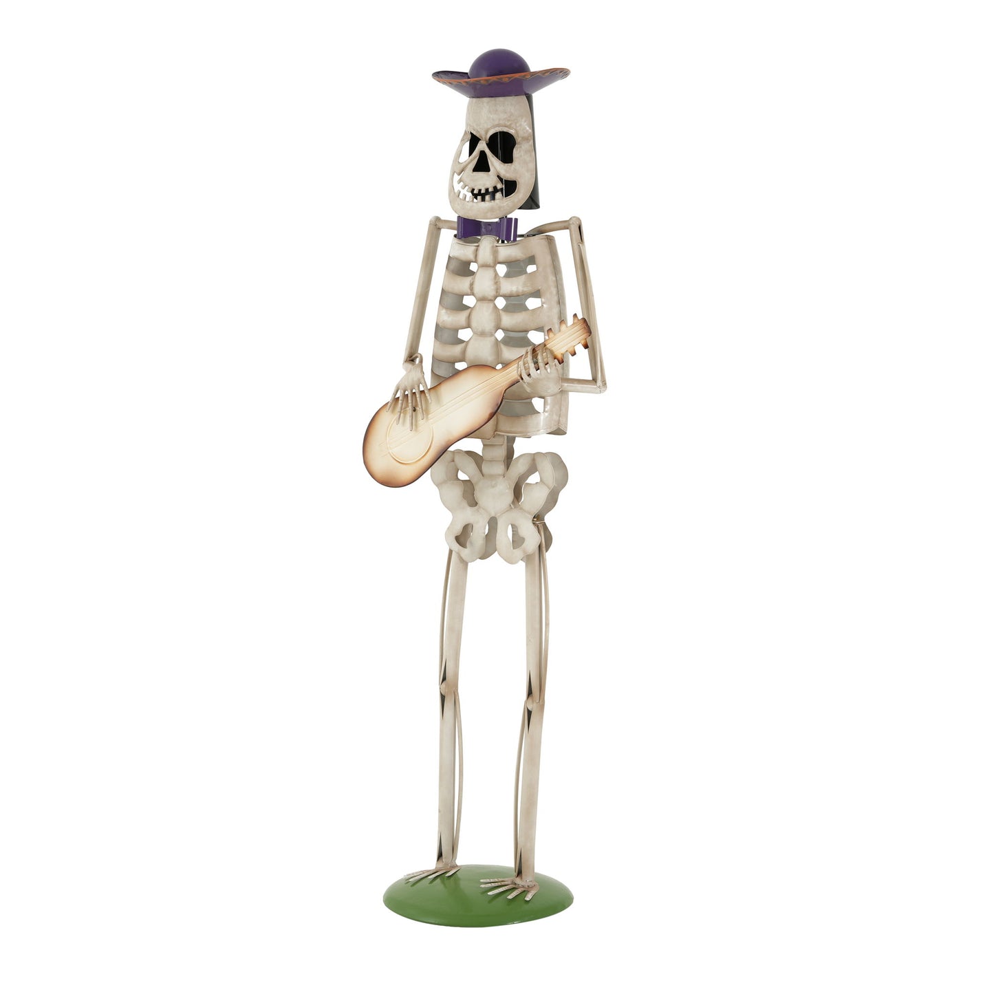 Halloween Skeleton Guitar Yard Decoration For Outdoor Porch - Ivory White
