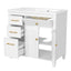 Modern Bathroom Vanity With Ceramic Sink, Freestanding, One Tip Out Drawer, 3 Side Drawers, Adjustable Shelf