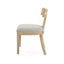 Contemporary Fabric Upholstered Side Dining Chairs Set With Curved Back