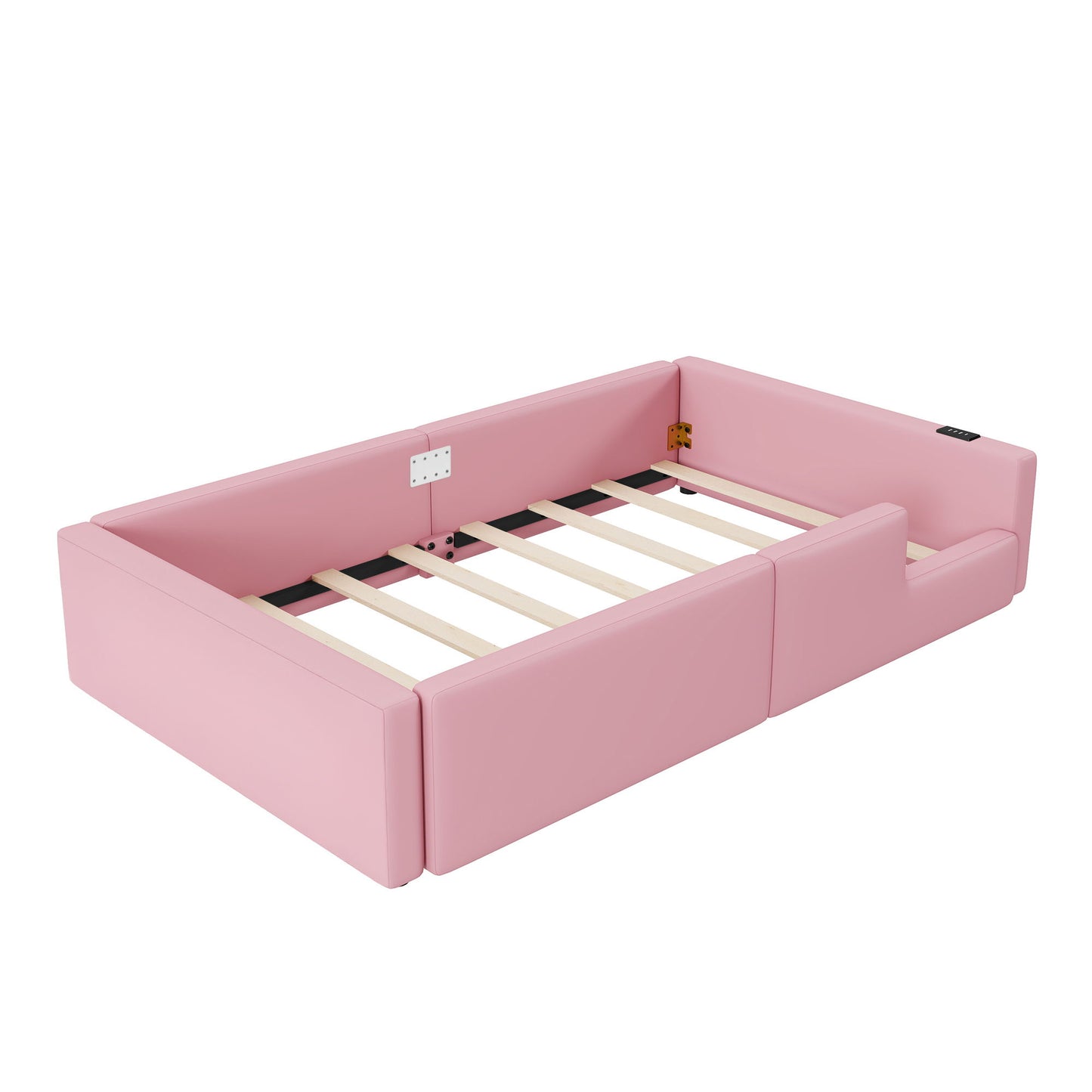 Platform Bed With Guardrail And Charging Station